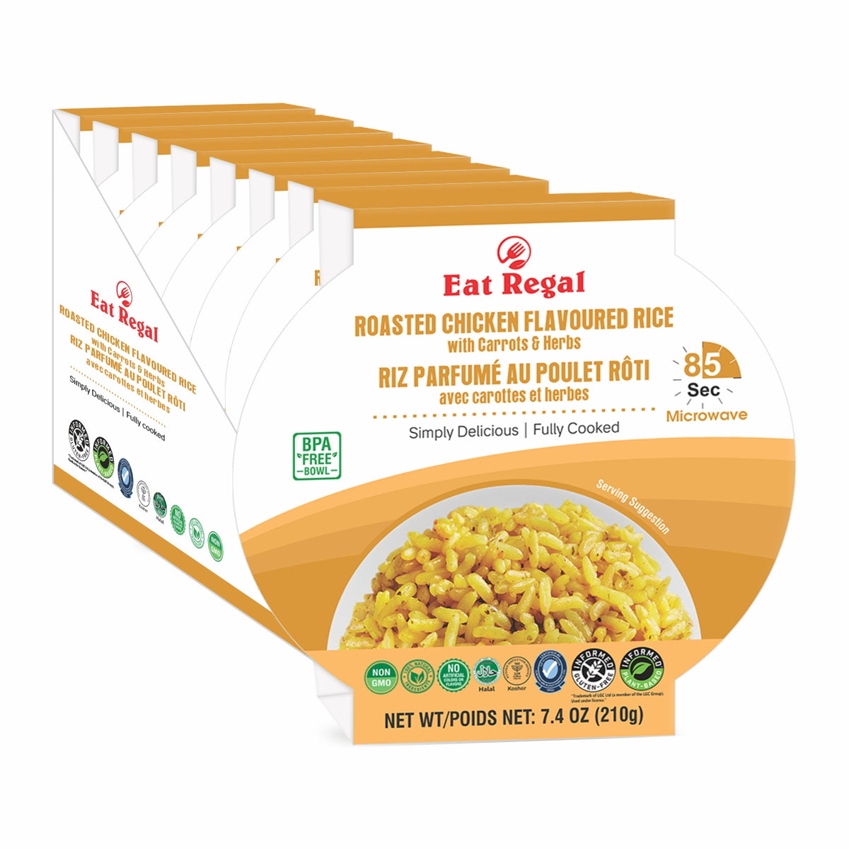 Eat Regal Roasted Chicken Flavour Rice Bowl Pack of 6 (210G) - Regal Kitchen Store
