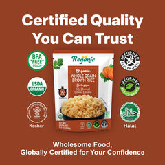 Reganic Organic Whole Grain Brown Rice(Pack of 6) - Regal Kitchen Foods 