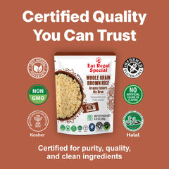 Eat Regal Ready to Eat Whole Grain Brown Rice Microwavable Pack of 6,8.8oz | Ready Rice in 90 Seconds | Heat and Eat | Precooked Rice | Ready to Eat | Side Dish - Regal Kitchen Store