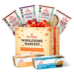 Eat Regal Wholesome Harvest Gift Box – 6-Pack Ancient Grains & Whole Grain Rice Variety | Naturally Rich in Protein & Fiber | Ready-to-Eat Cups & Pouches, Microwave-Ready in 1–1.5 Minutes | Non-GMO, Clean-Label Wellness Gift - Regal Kitchen Store