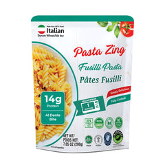 Pasta Zing Fusilli Pasta, Ready in 1 Minute, Perfect Al Dente Bite, 14g Protein & 4g Fiber, Naturally Cooked, Zero Sodium, Non-GMO, 7.05oz Pack of 7