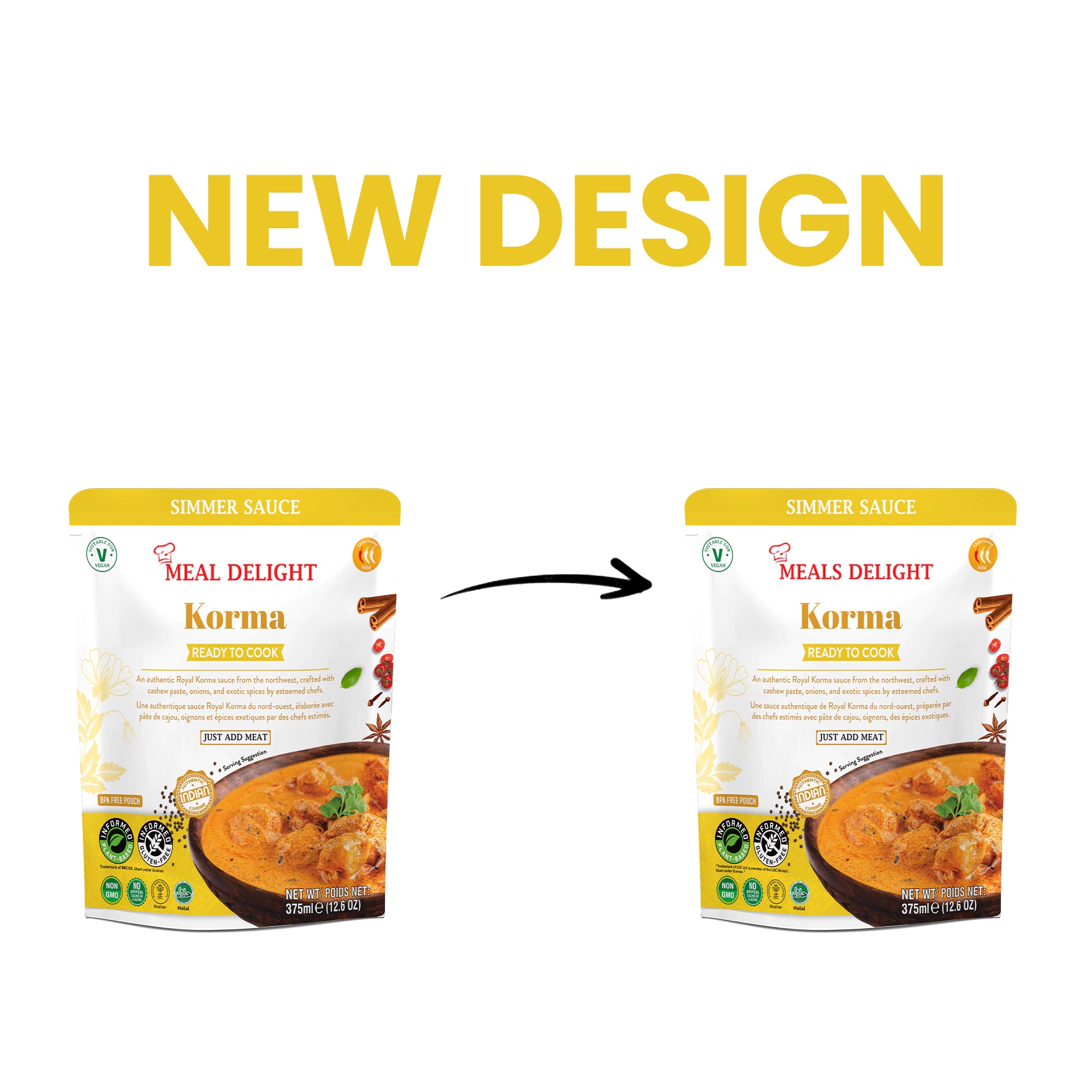 Regal Kitchen Foods gluten-free plant-based Korma sauce in a jar, authentic Indian curry simmer sauce, 12.6 oz shelf-stable.