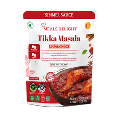Pack of three Regal Kitchen Foods Tikka Masala simmer sauce jars for authentic Indian curry, ready to cook in 20 minutes.