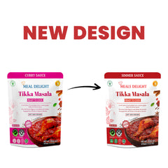 Pack of three Regal Kitchen Foods Tikka Masala simmer sauces for authentic Indian curry, 12.6 oz each, ready to cook in 20 minutes.