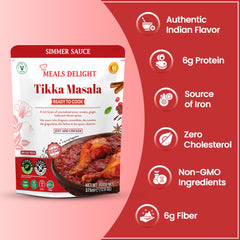 Pack of three Regal Kitchen Foods Indian Tikka Masala simmer sauces in 12.6 oz bottles, ready to cook authentic Indian curry.