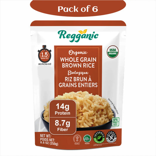 Reganic Organic Whole Grain Brown Rice(Pack of 6) - Regal Kitchen Foods  2002
