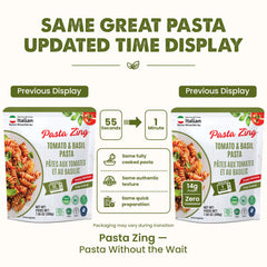 Pasta Zing Tomato & Basil Pasta, Pack of 7, Fully Cooked Fusilli Pasta with Tomato & Basil Sauce, Ready in 1 Minute, 14g Protein, 8.6g Fiber, 7.05 oz Pouches - Regal Kitchen Store