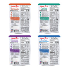 Ready-to-eat Pasta Zing 4-shape variety pack by Regal Kitchen Foods with spaghetti, farfalle, elbow, and fusilli pasta in a 7-pack.