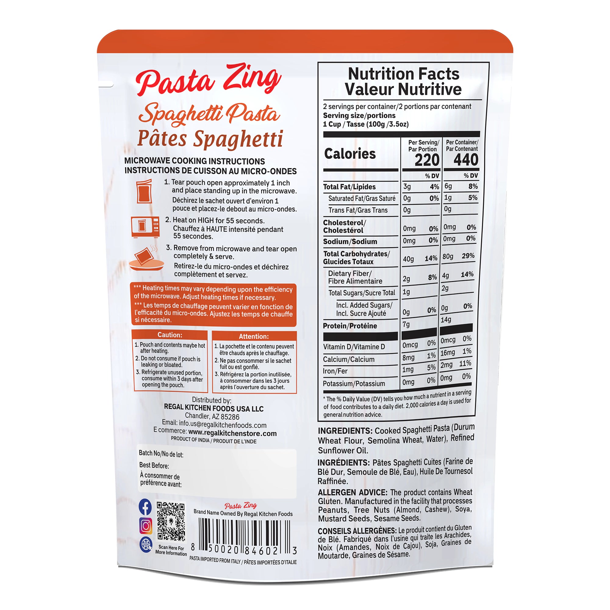 Ready To Eat Spaghetti Pasta | Ready in 1 Minute - Regal Kitchen Store