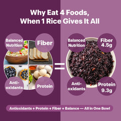 Black rice ready-to-eat from Regal Kitchen Foods USA LLC, quick 1.5-minute pack of 6 ready-to-eat rice servings in a clear package.