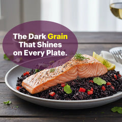 Pack of six Regal Kitchen Foods USA black ready-to-eat rice pouches, quick 1.5-minute microwaveable rice.