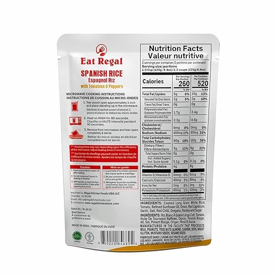 Eat Regal 3-Flavor Ready-to-Eat Rice Variety Pack with 6 pouches, featuring three rice flavors in convenient, ready-to-eat pouches.