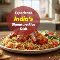 Ready-to-eat Indian Biryani Style Rice by Regal Kitchen Foods, 8.8 oz packs, six-pack, cooked rice with spices and herbs.