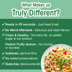 Pack of six Regal Kitchen Foods USA LLC Jasmine Rice ready-to-eat gluten-free microwaveable side dish in 8.8 oz packaging.