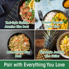 Ready-to-eat Regal Jasmine Rice from Regal Kitchen Foods, gluten-free, microwavable, 8.8 oz packs, perfect as a quick side dish.