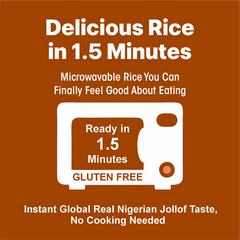 Ready-to-eat Regal Jollof Rice with Vegetables in 8.8 oz packs, featuring vibrant rice mixed with colorful vegetables.