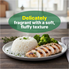 Ready-to-eat Jasmine rice by Regal Kitchen Foods USA LLC, served in a bowl with fluffy, cooked rice grains visible.