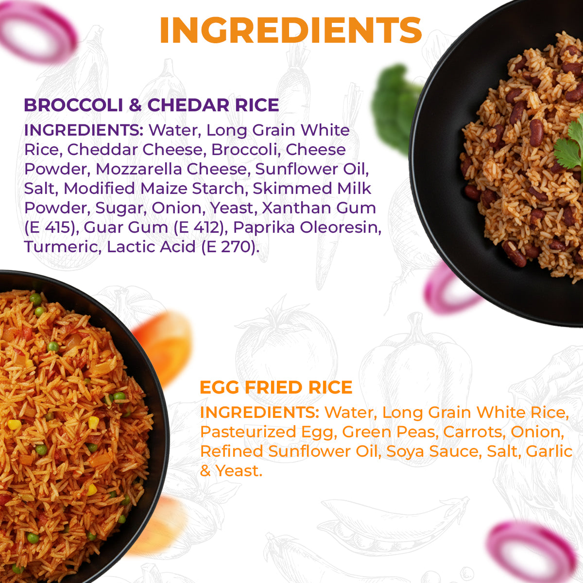 Eat Regal ready-to-eat rice variety pack with six pouches including egg fried, red beans, broccoli, cheddar, and jollof rice.