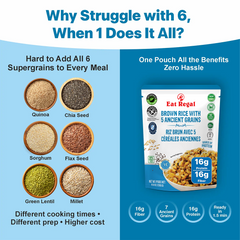 Eat Regal Brown Rice and 5 Ancient Grains – Nutritious & Wholesome, Ready in 1.5 Minutes, 8.8 oz Each (6-Pack, Total 52.8 oz) - Regal Kitchen Store