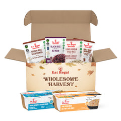 Eat Regal Wholesome Harvest Gift Box, 6-Pack Ancient Grains & Superfood Rice Collection | Up to 16g Protein & 16g Fiber per Pack | Non-GMO, Ready in 1–1.5 Minutes | Healthy Holiday Gift for Wellness Lovers | Limited Edition